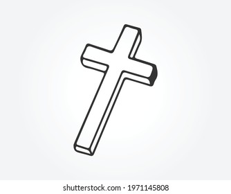 Religion cross icon vector illustration on white background