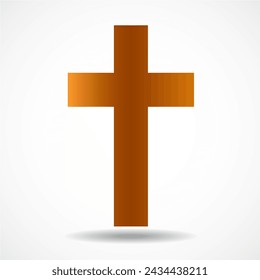 Religion cross icon vector illustration on white background. Christian symbol