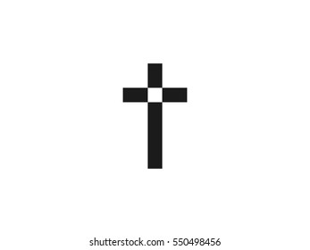 Religion cross icon vector illustration on white background