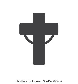 Religião ícone cruz Vetor logotipo contorno