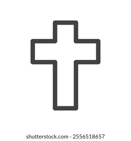 Religion Cross icon Vector logo outline