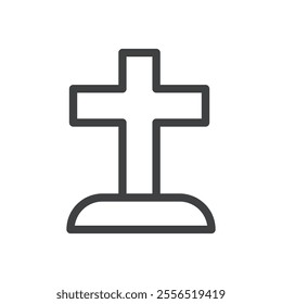 Religion cross icon Vector logo outline