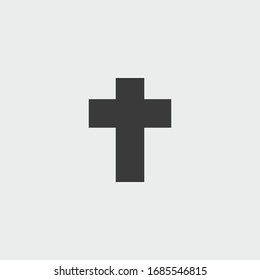 religion cross icon. religion cross vector on gray background