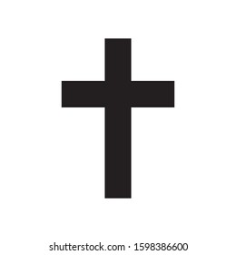 Religion cross icon vector in simple design