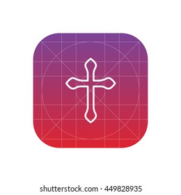 religion cross line icon