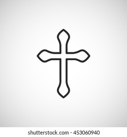 religion cross line icon