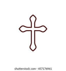 Religion Cross Line Icon