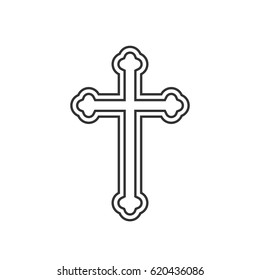 Religion Cross Line Icon