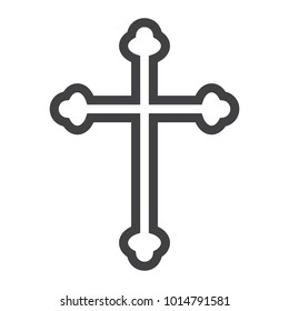 Religion cross line icon, easter and holiday, christian sign vector graphics, a linear pattern on a white background, eps 10.