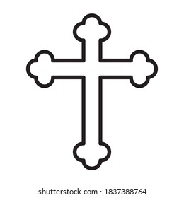 Religion Cross Symbol Icon Vector Illustration Flat Design Trendy