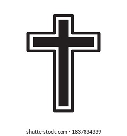 Religion Cross Symbol Icon Vector Illustration Flat Design Trendy