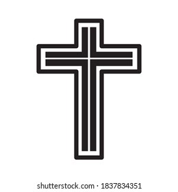 Religion Cross Symbol Icon Vector Illustration Flat Design Trendy