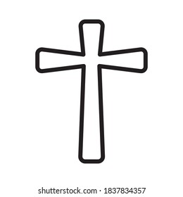 Religion Cross Symbol Icon Vector Illustration Flat Design Trendy