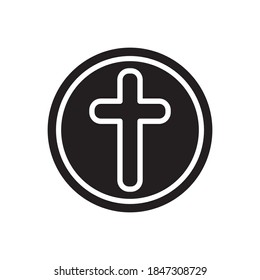 Religion Cross Symbol Icon Vector Illustration Flat Design Trendy