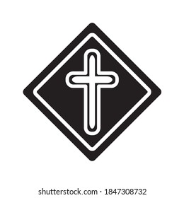 Religion Cross Symbol Icon Vector Illustration Flat Design Trendy