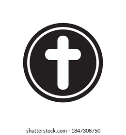 Religion Cross Symbol Icon Vector Illustration Flat Design Trendy