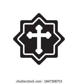 Religion Cross Symbol Icon Vector Illustration Flat Design Trendy
