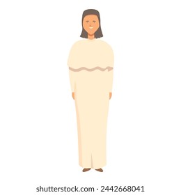 Religion education icon cartoon vector. Cute girl priest. Marriage wine party