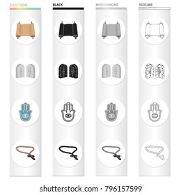 Religion, finds, antiquities and other web icon in cartoon style.Decoration, cross, history, icons in set collection.