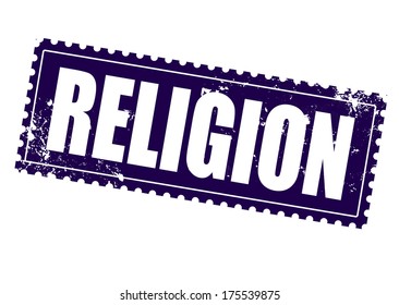 religion grunge stamp on whit vector illustration