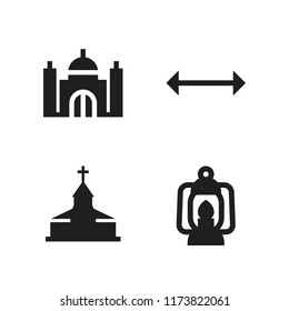 religion icon. 4 religion vector icons set. scroll, taj mahal and church icon icons for web and design about religion theme