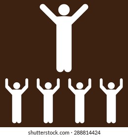 Religion icon from Business Bicolor Set. This flat vector symbol uses white color, rounded angles, and isolated on a brown background.