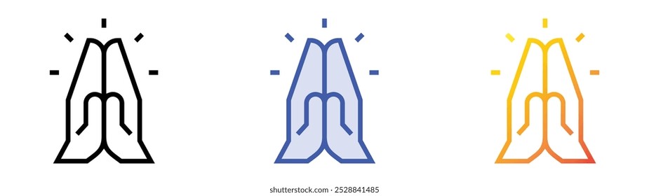 religion icon. Linear, Blue Fill and Gradient Style Design Isolated On White Background