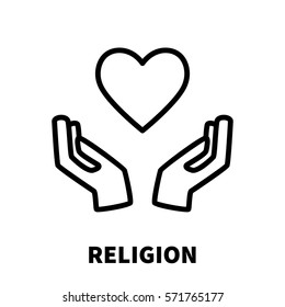 Religion icon or logo in modern line style. High quality black outline pictogram for web site design and mobile apps. Vector illustration on a white background.