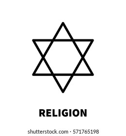 Religion icon or logo in modern line style. High quality black outline pictogram for web site design and mobile apps. Vector illustration on a white background.