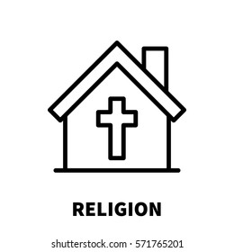 Religion icon or logo in modern line style. High quality black outline pictogram for web site design and mobile apps. Vector illustration on a white background.