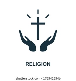 Religion icon. Monochrome simple Religion icon for templates, web design and infographics