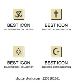 Religion icon set collection can be used for digital and print