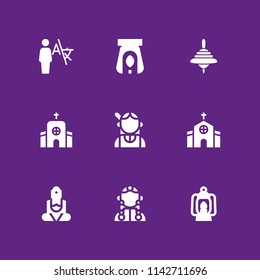 religion icon set. geometry, native and tibetan vector icon for graphic design and web