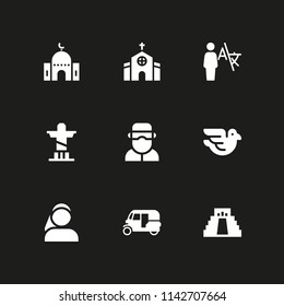 religion icon set. israeli, egyptian and mosque vector icon for graphic design and web