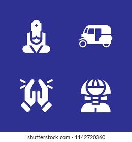 religion icon set. prayer, myanmar and great buddha of thailand vector icon for graphic design and web