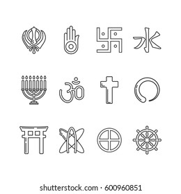 Religion icon set in simple outline style. These icons are perfect for your websites and applications.