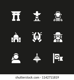 religion icon set. vector