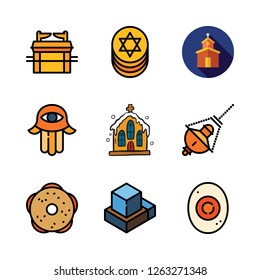 religion icon set. vector set about church and hebrew icons set.