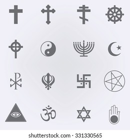 Religion Icon set . Vector illustration