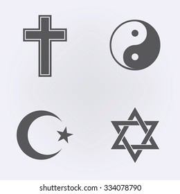 Religion Icon set . Vector illustration