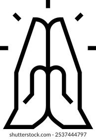religion icon. Thin linear style design isolated on white background