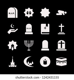 religion icon. religion vector icons set moscow kremlin watches, candle, menorah and islamic mosque