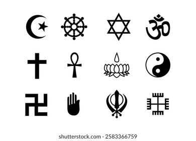 Religion Icons. Editable Stroke. Pixel Perfect. For Mobile and Web. Contains such icons as Religion