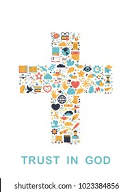 Religion icons are grouped in Cross