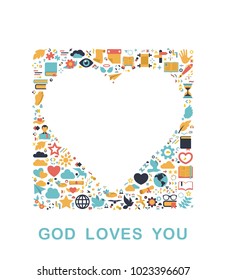 Religion icons are grouped in Heart