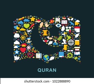 Religion icons are grouped in Islam Book