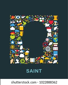 Religion icons are grouped in Man head