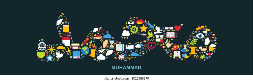 Religion icons are grouped in Muhammad Word
