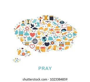 Religion icons are grouped in Pray cloud