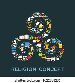 Religion icons are grouped in Triple Spiral